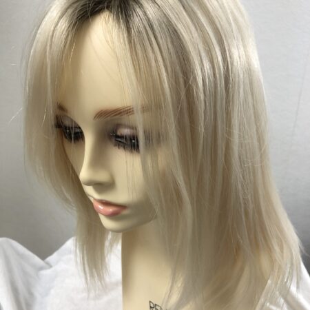 WIG Human Hair Mono Blond Rooted 14”